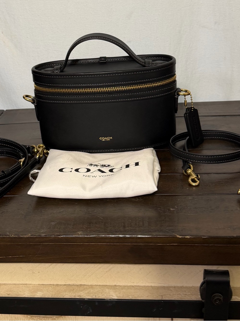 Coach The Trail Bag Leather Limited Re-Edition Vanity Satchel with Gold Hardware